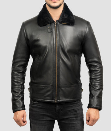 Andy Mens Black Aviator Jacket | Mens Black Aviator Jacket-1