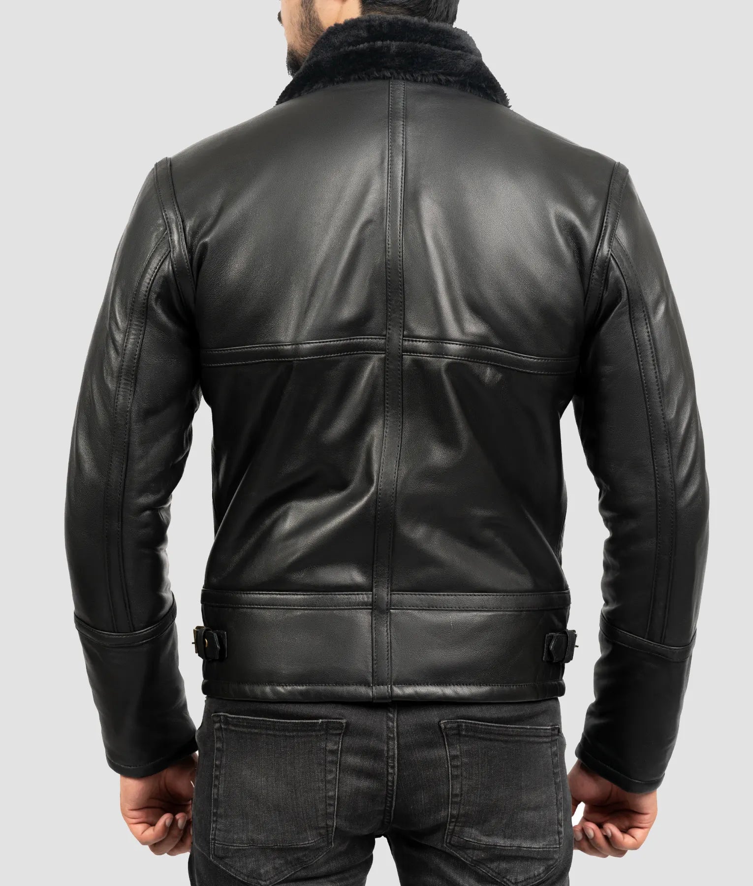Andy Mens Black Aviator Jacket | Mens Black Aviator Jacket-4