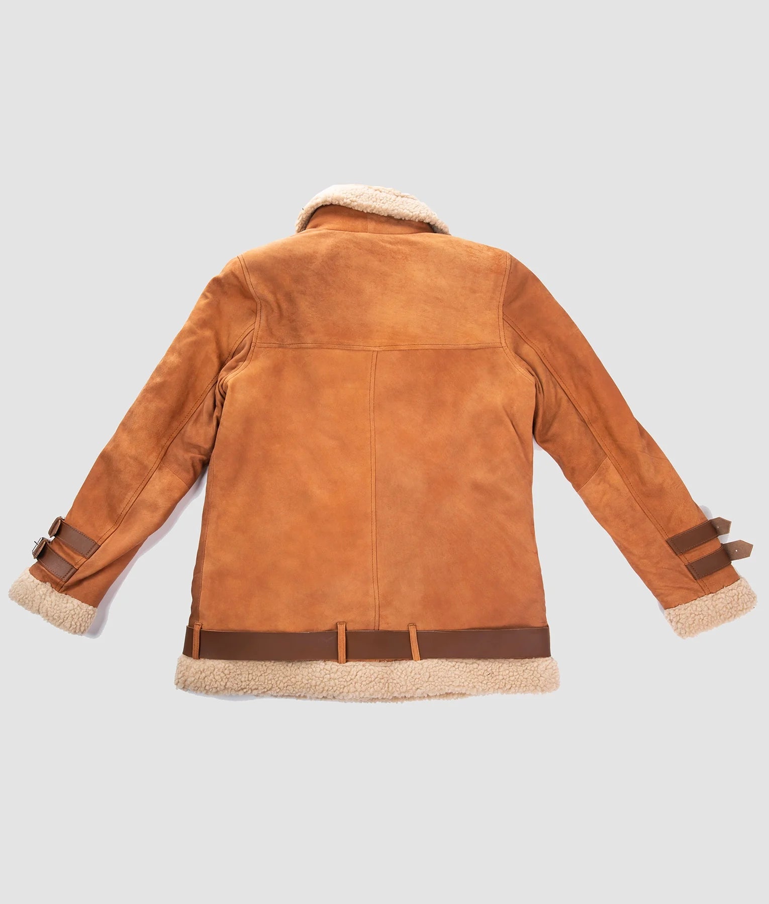 Bella Womens Brown Suede Shearling Jacket | Womens Brown Suede Shearling Jacket-4