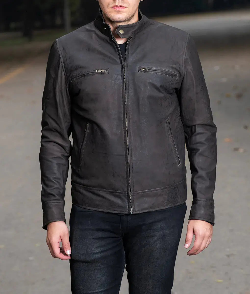 Brian Mens Brown Leather Jacket My Store