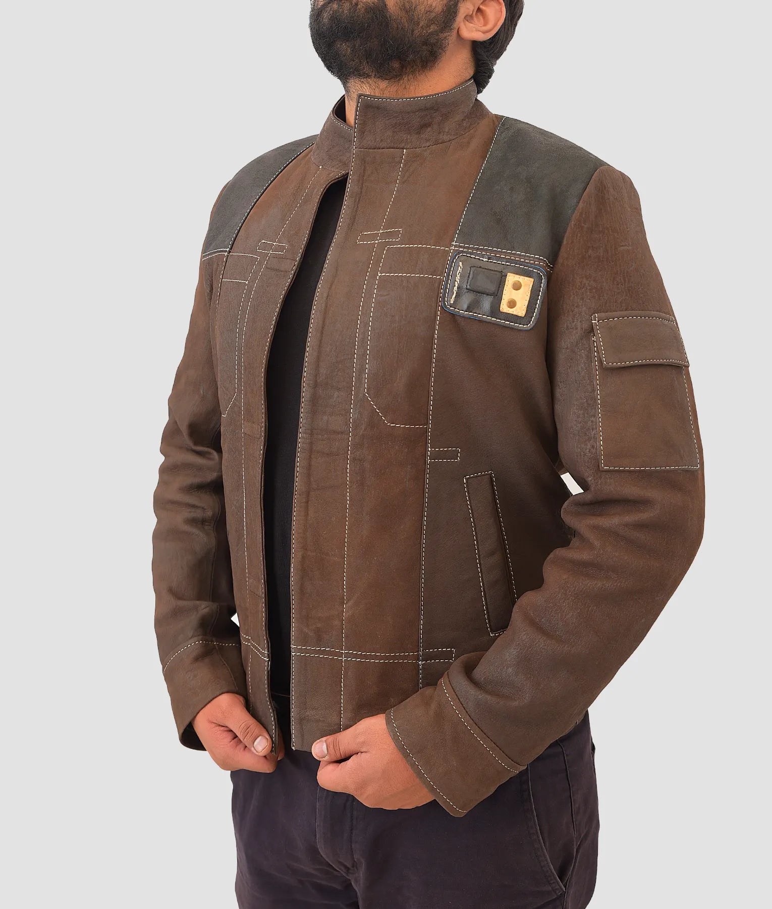 Bruce Mens Brown Suede Jacket | Mens Brown Suede Jacket-3