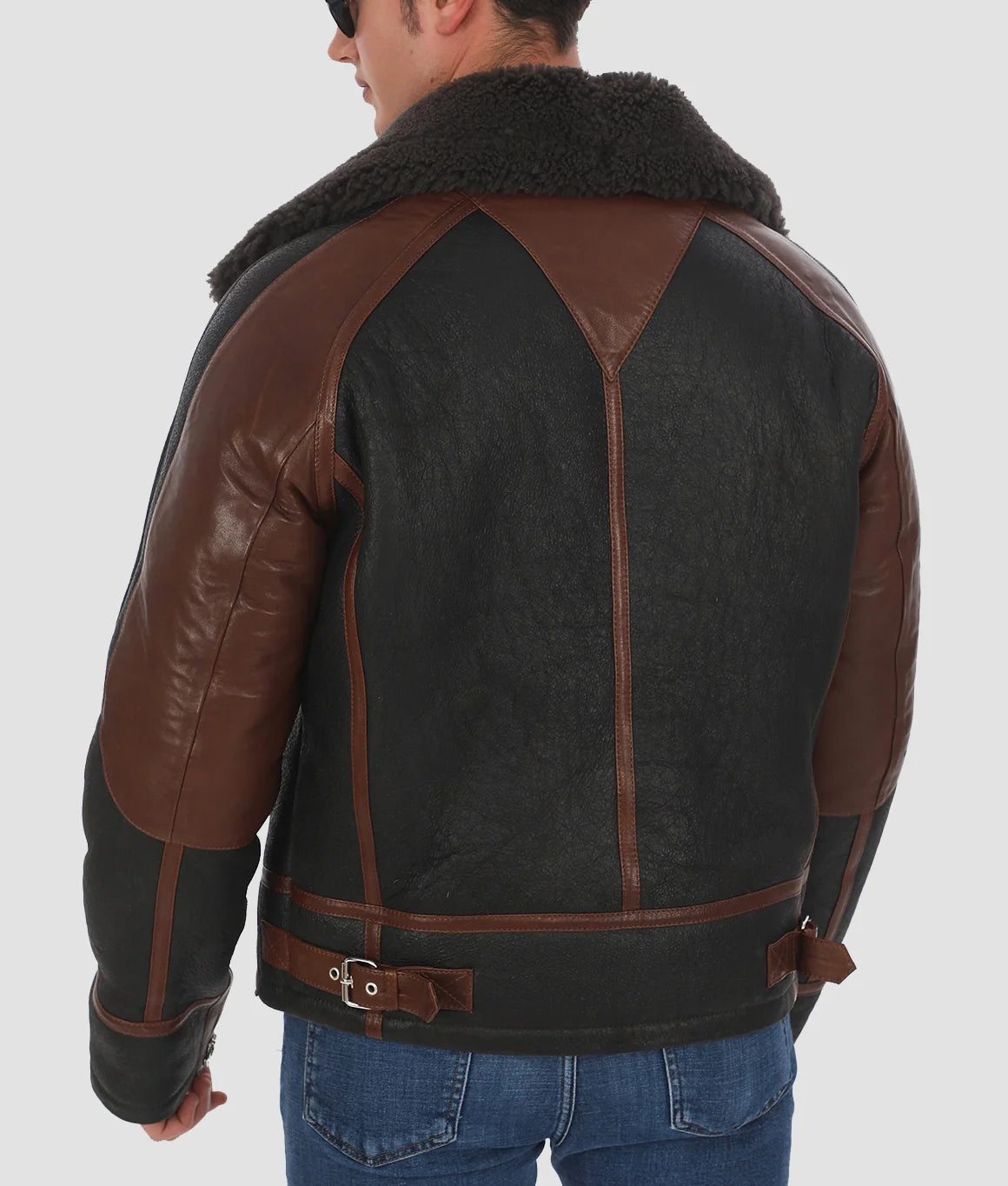 Caden Mens Brown Shearling Jacket | Mens Brown Shearling Jacket-5