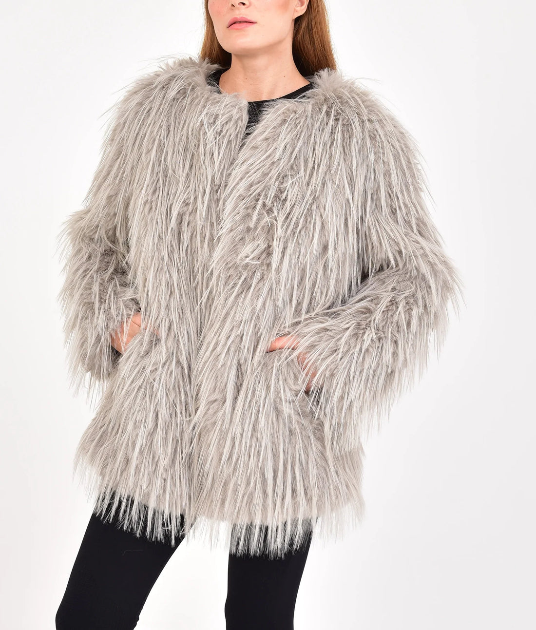 Catalina Womens Grey Fur Coat | Womens Grey Fur Coat-1