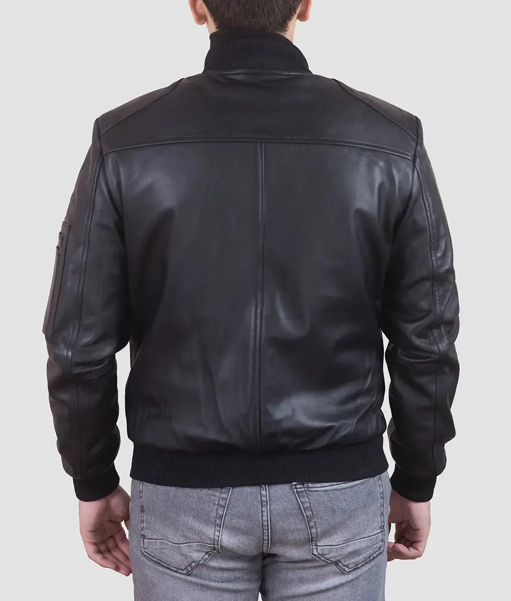 Daniel Mens Black MA-1 Bomber Jacket My Store
