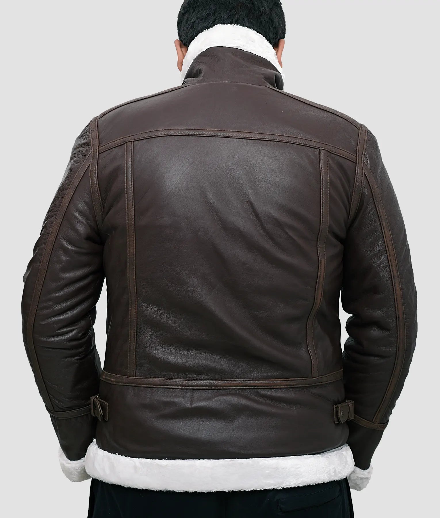 Eddie Mens Dark Brown Aviator Shearling Jacket | Mens Dark Brown Aviator Shearling Jacket-6
