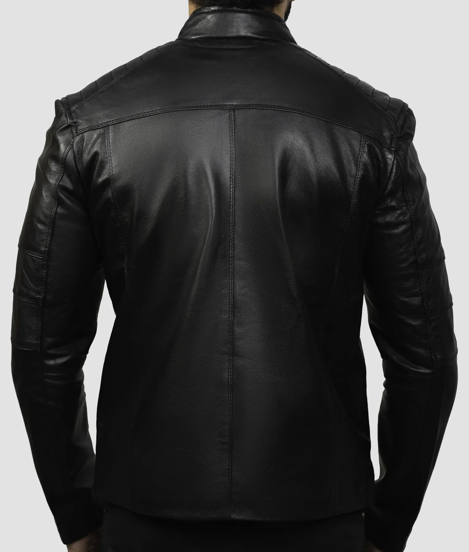 Eric Mens Black Leather Biker Jacket | Mens Black Leather Biker Jacket-4