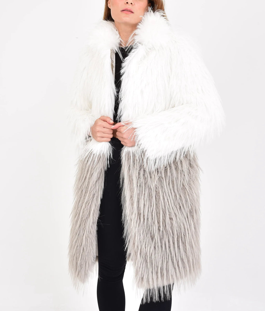 Esther Womens Dual Tone Fur Coat | Womens Dual Tone Fur Coat-1