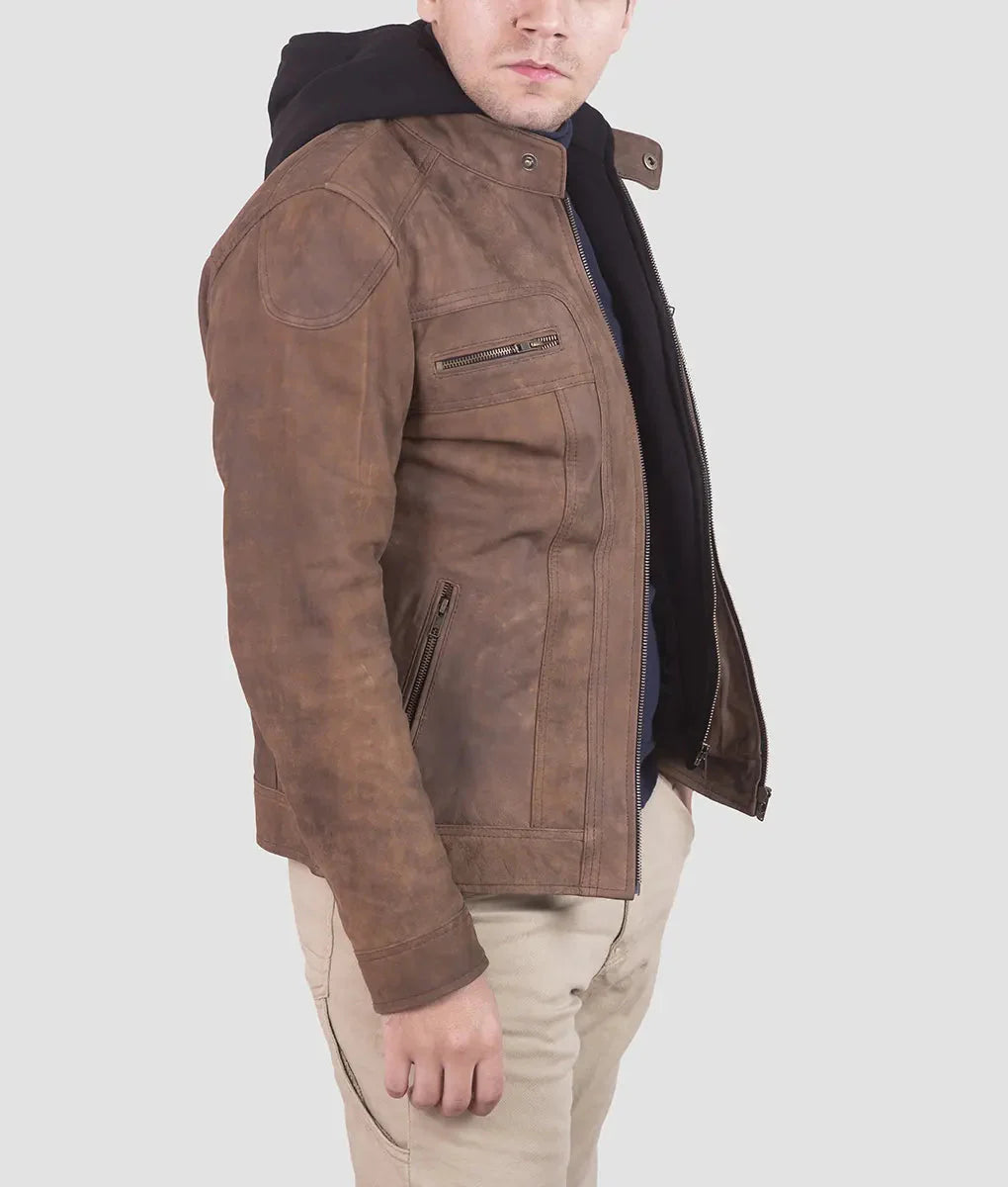 Lucas Mens Brown Suede Leather Jacket My Store