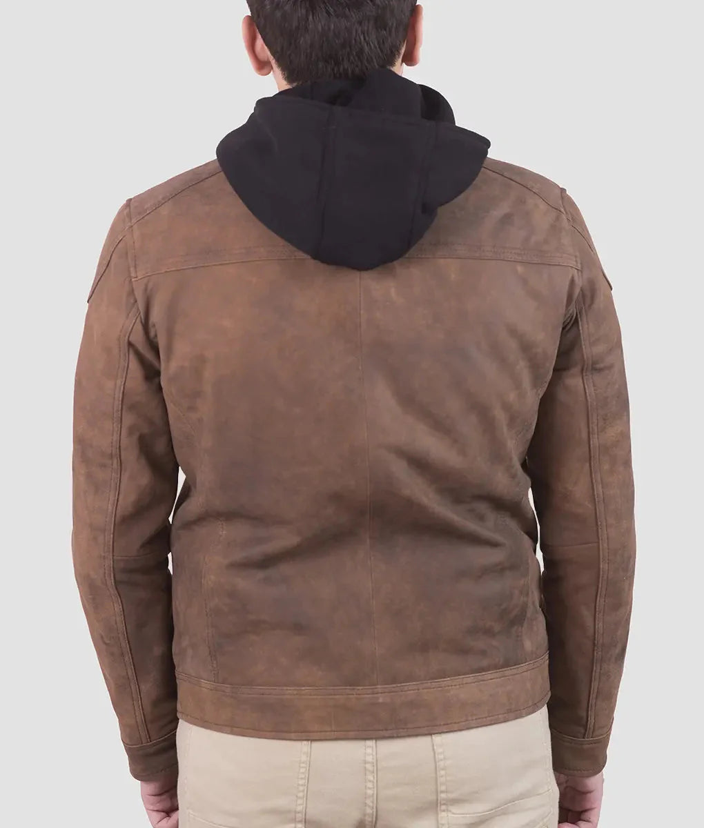 Lucas Mens Brown Suede Leather Jacket My Store