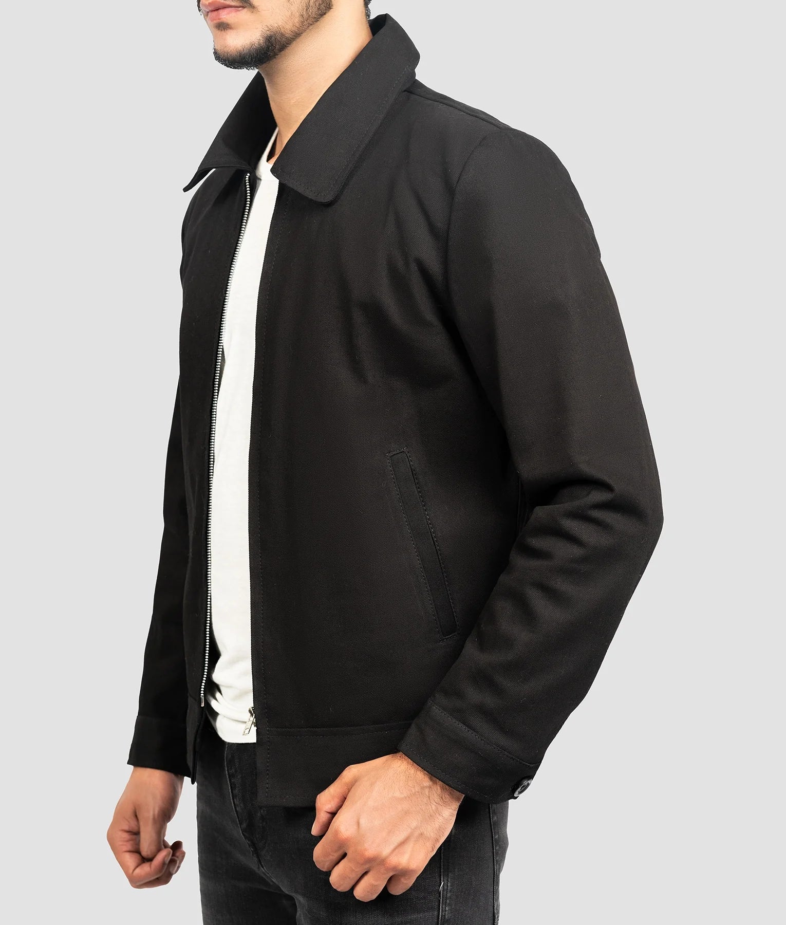 Marty Mens Black Cotton Jacket | Mens Black Cotton Jacket-3