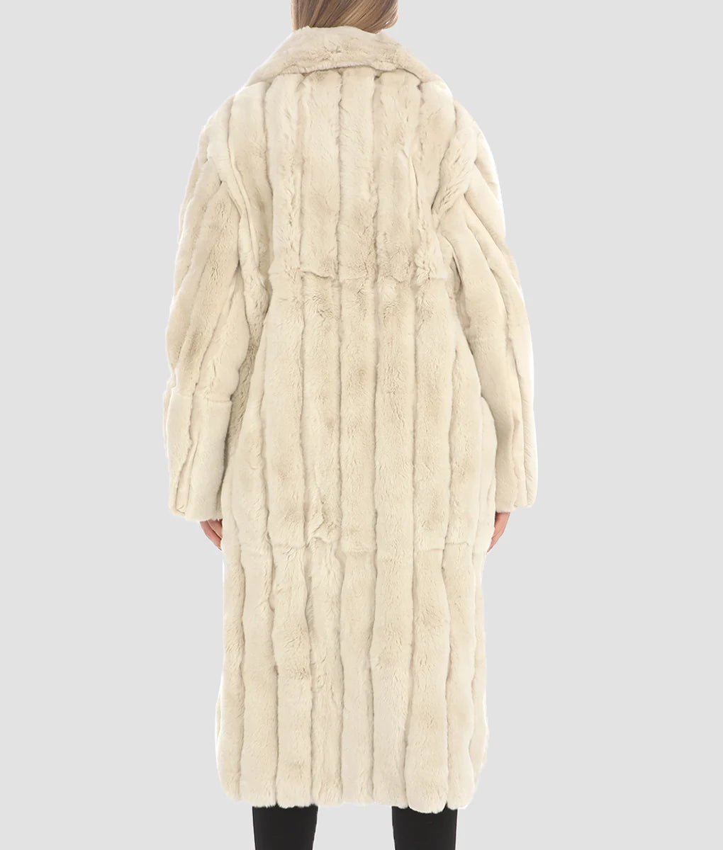 Melissa Womens White Fur Coat | Womens White Fur Coat-4