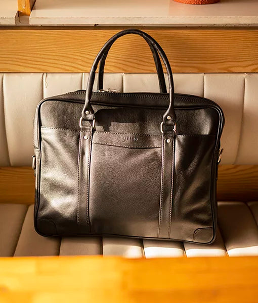 Men Black Leather Laptop Bag | Black Leather Laptop Bag-4