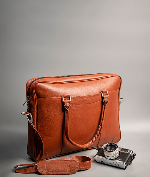 Men Brown Leather Laptop Bag | Brown Leather Laptop Bag-2