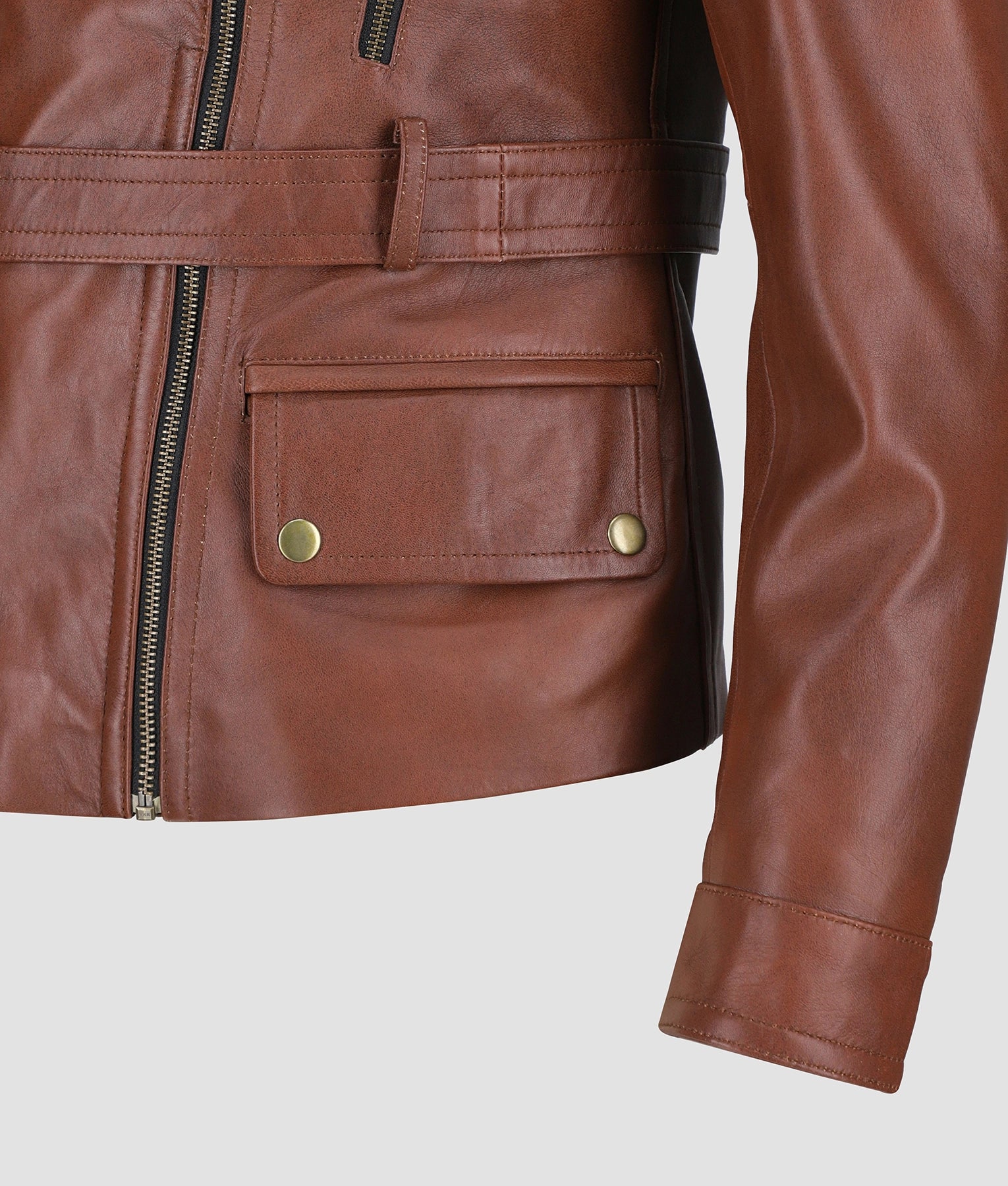 Nora Womens Brown Leather Jacket | Womens Brown Leather Jacket-4