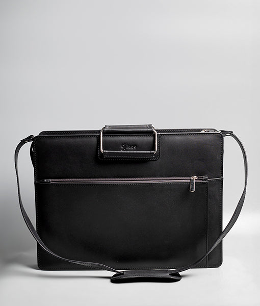 Office Laptop Leather Bag | Men's Office Laptop Black Leather Bag-8