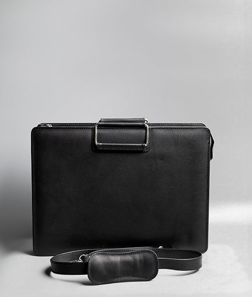 Office Laptop Leather Bag | Men's Office Laptop Black Leather Bag-7