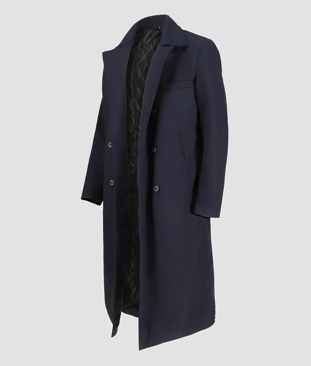 Patrick Mens Navy Blue Wool Coat My Store