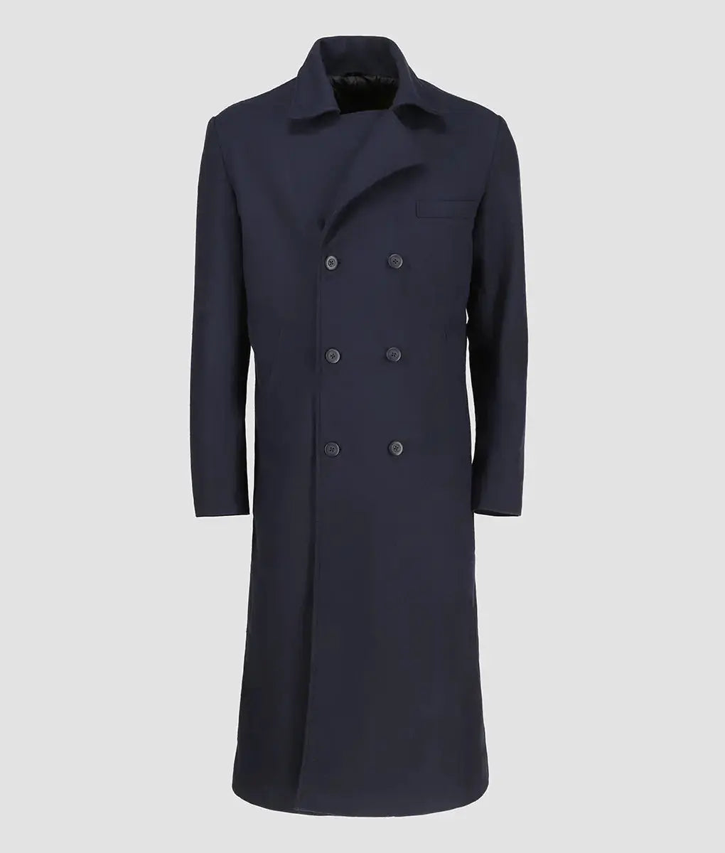 Patrick Mens Navy Blue Wool Coat My Store