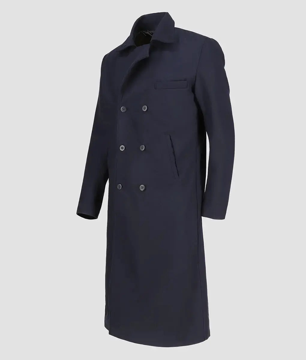 Patrick Mens Navy Blue Wool Coat My Store