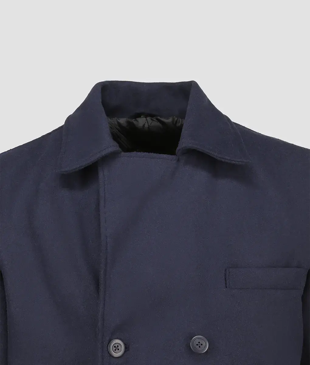Patrick Mens Navy Blue Wool Coat My Store