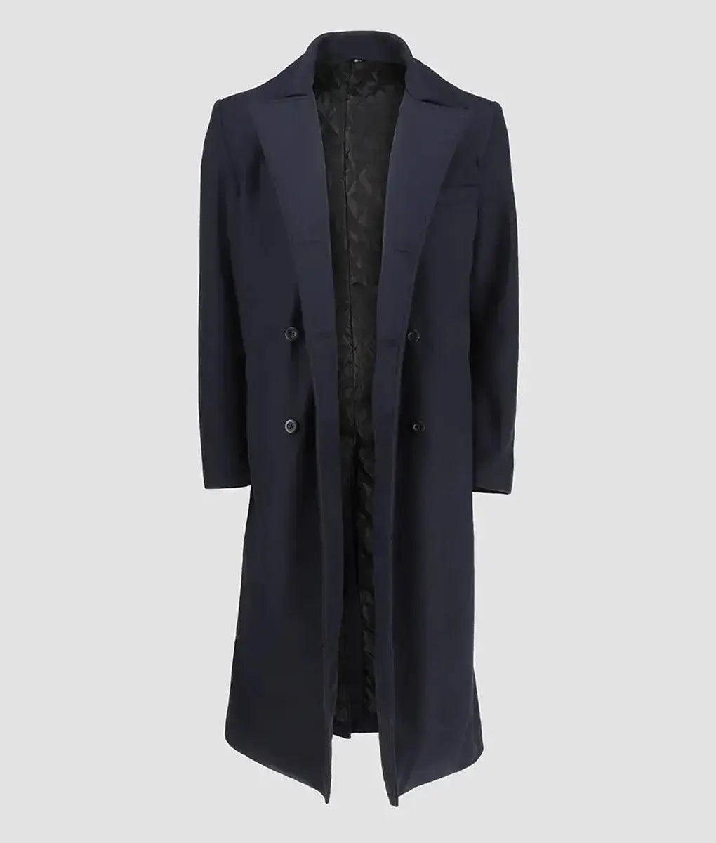 Patrick Mens Navy Blue Wool Coat My Store