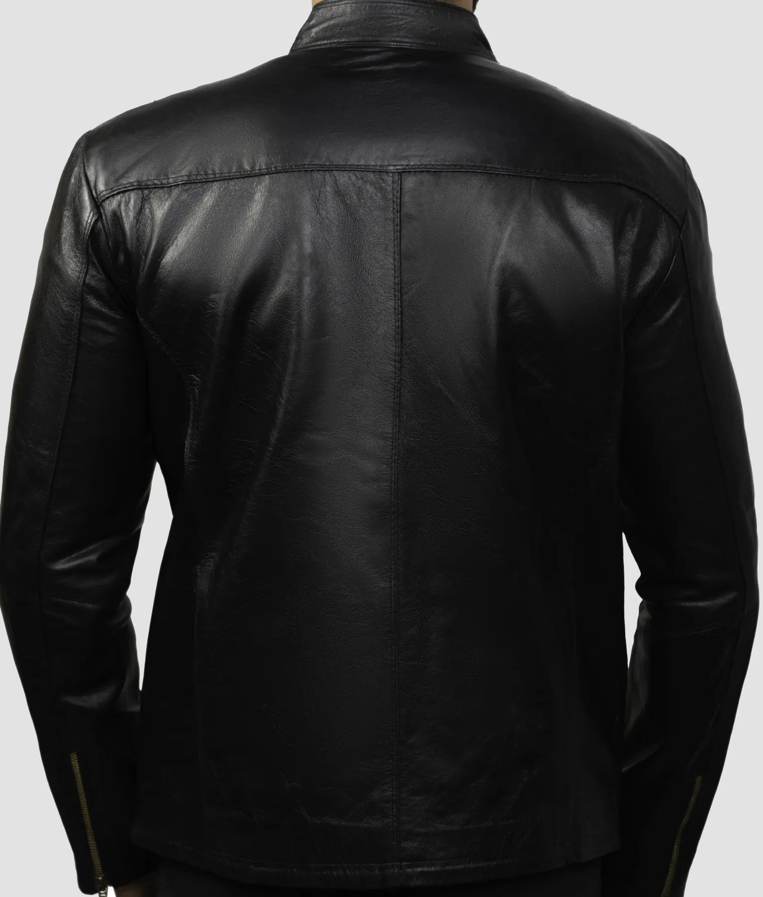 Ryan Mens Black Leather Biker Jacket | Mens Black Leather Biker Jacket-4