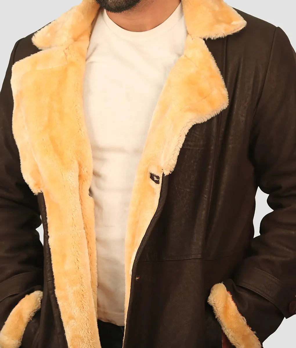 Shawn Mens Brown Leather Coat My Store
