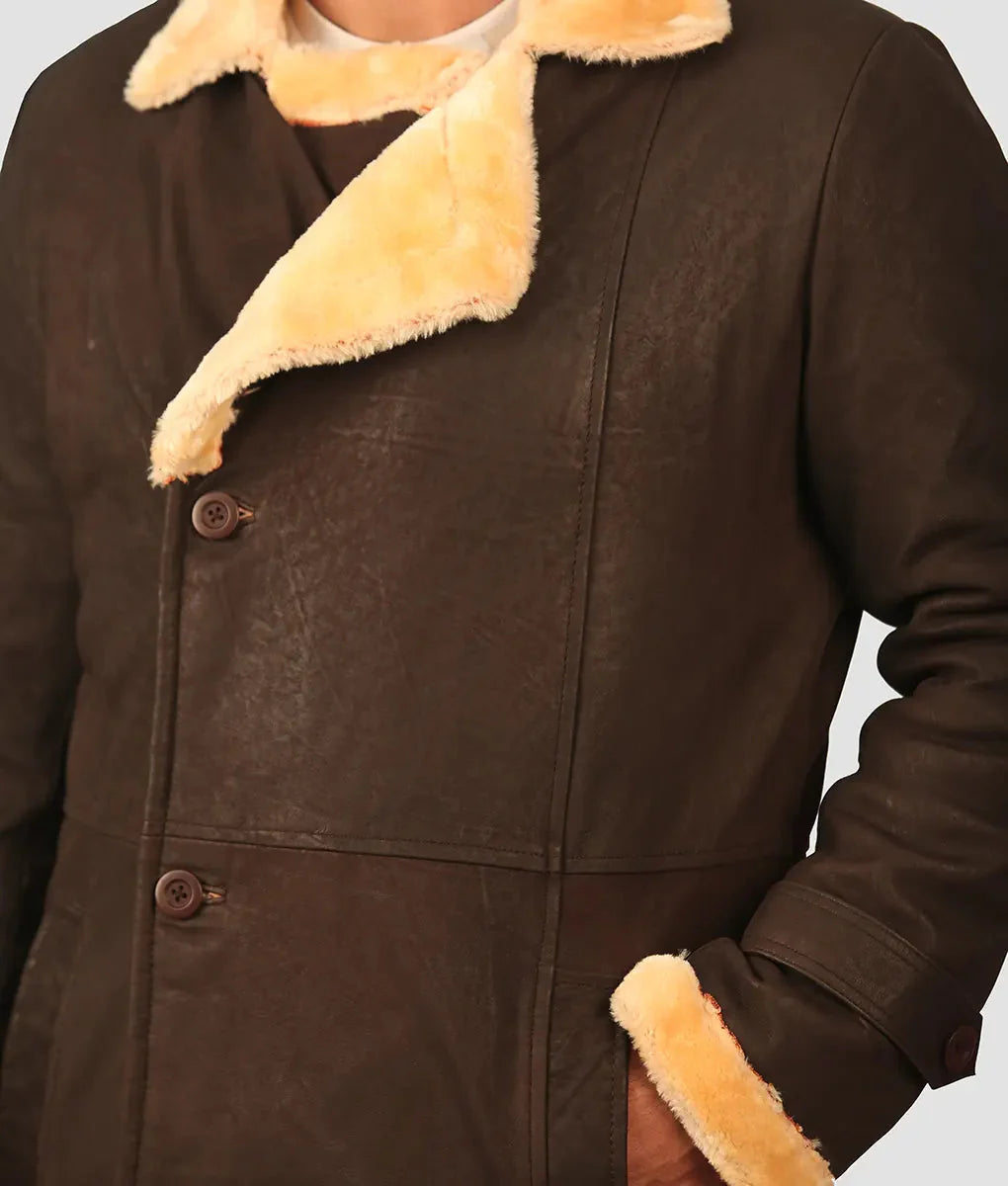 Shawn Mens Brown Leather Coat My Store