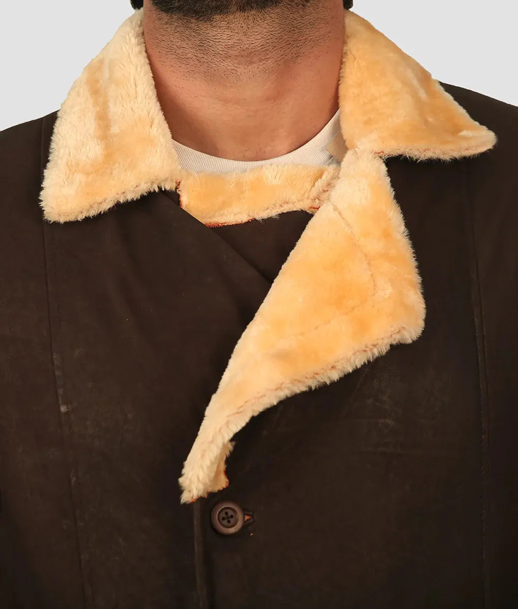 Shawn Mens Brown Leather Coat My Store