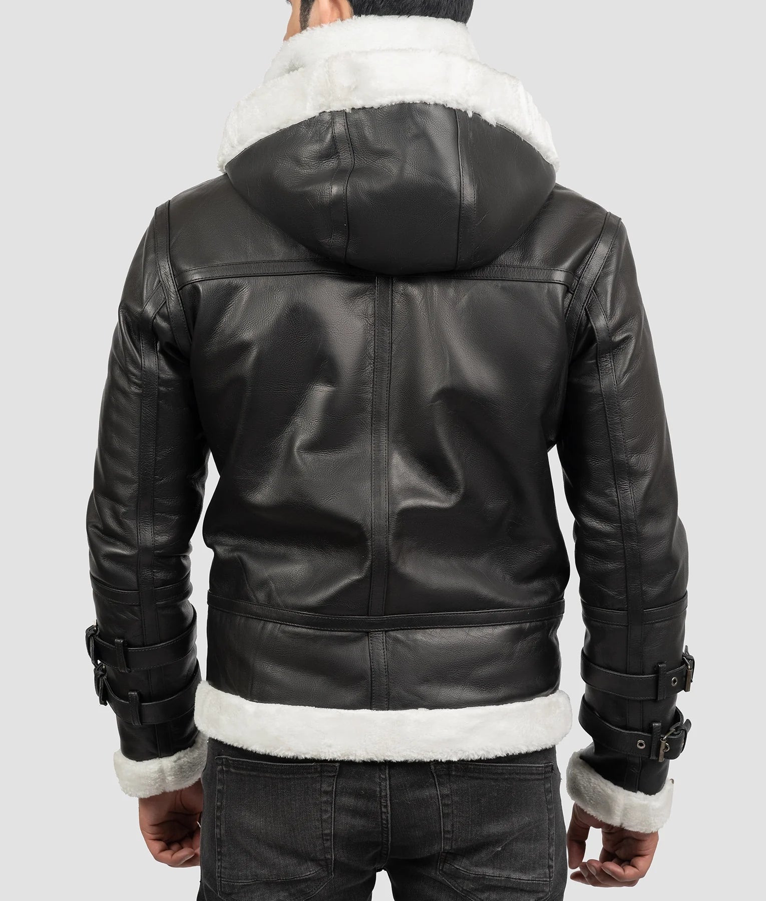 Tyler Mens Black B-3 Aviator Bomber Jacket | Mens Black B-3 Aviator Bomber Jacket-4